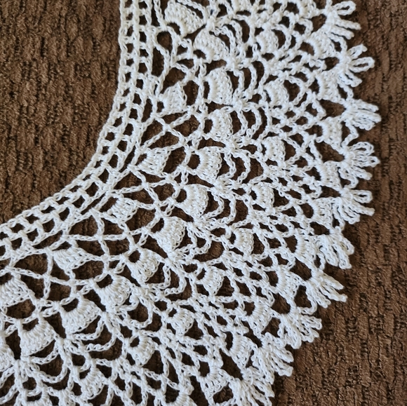 VINTAGE Handmade Crochet Lace Dress Collar - Picture 7 of 12